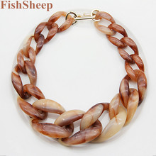FishSheep Statement 2018 Acrylic Chunky Chain Long Necklace Vintage Resin Big Choker Pendant Necklaces For Women Fashion Jewelry 2024 - buy cheap