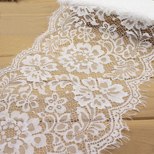 3Yards/pcs 27.5cm wide bilateral eyelashes black white embroidery large flower lace skirt wedding dress trim lace AC555 2024 - buy cheap