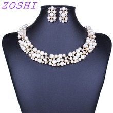 ZOSHI Hot Worldwide Imitation White/Colorful Simulated Pearl Gold Elegant Bridal Jewelry Sets Kit Gift  New Hot Selling 2024 - buy cheap