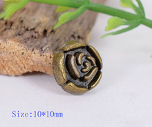 30 pcs 10*10mm Rose Flor Bronze Rivet Studs Ponto Sapatos Tachas Para DIY Leathercraft Belt Bolsa Decor 2024 - compre barato