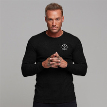 Machinefitness Brand Solid Color Long Sleeve Sweaters Men Slim Fit Tracksuit Pullovers Casual Fitness Men Sportswear Big Size 2024 - buy cheap