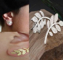 Novidade moda e brinco folha adorável chapeado ouro prata garotas o presente de joias frete grátis 2024 - compre barato