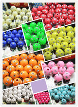 1000pcs/10mm 12colour Fluorescent Color Acrylic Round Drill Hole /Dot Ball beads For Chunky Necklace DIY jewelry 2024 - buy cheap