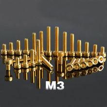 M3*6-35mm Length Titanium Gold Plating Allen Screw Stigma Cylindrical Cup Head Screws Hexagonal Bolts Hex Bolt High Quality 2024 - buy cheap