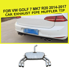 Stainless Steel Auto Car Exhaust Pipe muffler Tip For VW Golf 7 MK7 R20 2014-2017 2024 - buy cheap