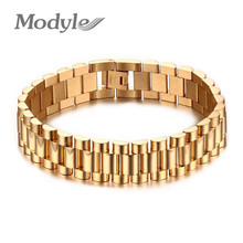 Modyle Men Bracelet Gold-Color 22cm Chunky Chain Bracelets Bangles Stainless Steel Male Jewelry Gift 2024 - buy cheap