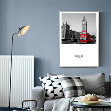 Paris London Big Ben Poster Black and White Art Red Car Wall Pictures for Living Room Canvas Wall Painting Home Decor Artwork 2024 - buy cheap