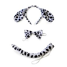 Cute Animals Cosplay Costume Sets Kids Adult Large Dalmatian Spotty Dog Ears Headband Plush Tail Bowtie Halloween Party Favors 2024 - buy cheap