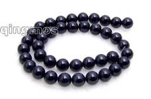 Big 8mm Round Black Stone Loose Beads Strand 15"-los232 wholesale/retail Free shipping 2024 - buy cheap