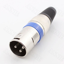 10pcs/lot Microphone Plug Blue Swiss Male XLR J Socket 3 Pin Ferric Cannon Jack 2024 - buy cheap
