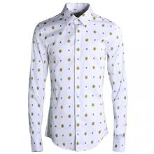 Camisa de lujo con estampado de lunares nuevos para hombre, ropa informal ajustada, a la moda, con estampado de abeja, 2019 2024 - compra barato