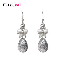 Carvejewl pearl earrings water drop dangle earrings for women jewelry girl gift plastic hook anti allergy korean earrings hot 2024 - buy cheap