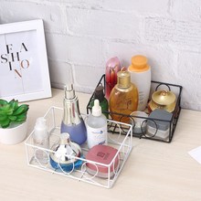 Nordic Style Metal Wire Storage Basket Cosmetic Organizer Holder Home Office Desk Toiletry Collection Bathroom Shelf 2024 - buy cheap