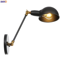 IWHD Black Iron Adjustable LED Wall Light Vintage Nordic Wandlamp RH Industrial Wall Lights For Home Applique Murale Luminaire 2024 - buy cheap