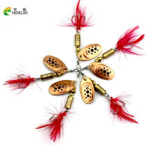 10pcs Fishing Lure Metal Spinner Bait Blade 5.3g Spinnerbait Bass Bait Fishing Gear Isca Artificial Copper Spoon Fishing Tackle 2024 - buy cheap