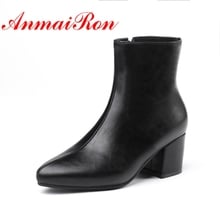 AnmaiRon   Fashion Pointed Toe  Women's Boots  Ankle Boots for Women   Womens  Fashion Women Shoes 2018  Size 34-40 LY018 2024 - buy cheap