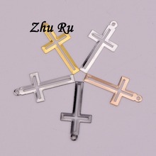 ZHU RU 20pcs/lot 25.6*12.8mm Jesus cross charm Christian inscriptions Believe symbol Religious symbols For DIY Jewelry Making 2024 - buy cheap