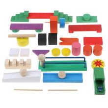 24pcs Wooden Blocks Domino Roadblocks Math Science Learning Educational Toys Birthday Gift for Children Toddler Kids 2024 - buy cheap