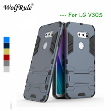 WolfRule sFor funda LG V30S funda de silicona suave + plástico Kickstand funda trasera para LG V30S funda para LG V30S ThinQ / v30s + carcasa 2024 - compra barato