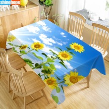 Custom Sunflower Table Cloth Oxford Print Waterproof Oilproof Home Rectangular Party Table Cover 100X140cm/140X250cm 2024 - buy cheap