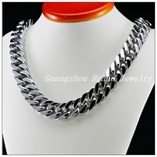 New Huge Heavy Male Jewelry 316L Stainless Steel Silver color Tone Curb Cuban Chain Men's Necklace Highly Polished 24"*17MM 2024 - buy cheap