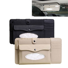 ymjywl CD Case Leather Car DVD Sun Visor Box With Tissue Storage Organizer For Glasses Folder Business Card Holder Bag 2024 - buy cheap