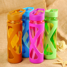 Seal Straw Sport Water Bottle Anti Hot With A Plastic Sleeve Drink Bottles Eco-friendly Protein Powder Shaker Sport vessel 2024 - buy cheap