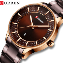 Curren-reloj ejecutivo de lujo para hombres, cronógrafo de cuarzo, de pulsera, resistente al agua, de acero completo, Masculino 2024 - compra barato