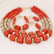 Dudo Store African Coral Beads Sets For Weddings 2019 Newest 3 Rows Genunie Coral Set For Edo Bridal Traditional Weddings Chunky 2024 - buy cheap