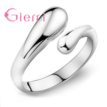 Genuine New Fashionable 925 Sterling Silver Simple Style Openiing Finger Rings For Women Girls Jewelry Gift Wholesale 2024 - buy cheap