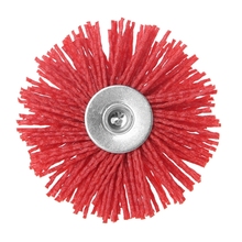 1Pc Deburring Abrasive Steel Wire Brush Head Polishing Red Nylon Wheel Cup Shank 2024 - buy cheap