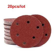 URANN 20pcs/lot 125mm 5 inch 8 Holes Sand Paper Flocking Discs For Metal Wood Glass Polishing Grinding Honing Tools 2024 - buy cheap