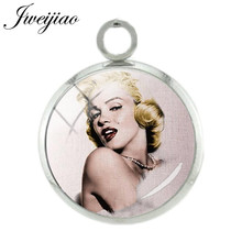 JWEIJIAO-Colgante con forma de superestrella, 12mm, Monroe, Hepburn, cúpula de fotos, Charms para collar, pendientes, A698 2024 - compra barato