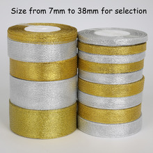 Handmade Glitter Golden Silver Ribbon Metallic Luster for Wedding Christmas Invitation Decoration Card Gift Warpping 25yard/lot 2024 - buy cheap