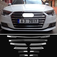 OYAMARIVER Genuine New ABS Front Grille Decorative Cover Trim Strips 10pcs For Audi A3   Car Styling Bumper decoration Decals 2024 - buy cheap