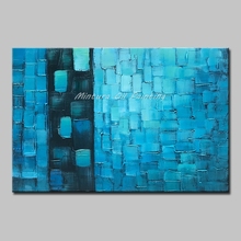 Mintura 100% Handmade Modern Abstract Picture The Blue Wall Oil Paintings Canvas Office Decor  Morden Art Hand Painted No Framed 2024 - buy cheap