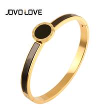 Fashion New Black Color Stainless Steel Bangles Bracelets Gold Color Round Shape Open Cuff Steel Bracelets for Women Gift 2024 - buy cheap