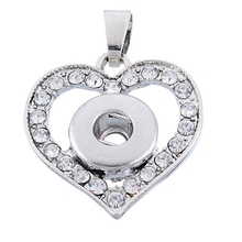 Hot sale heart snap Pendant necklace fit 12mm snap buttons fashion DIY Fittings for snap jewelry wholesale XL9022 2024 - buy cheap