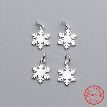 UQBing-colgante de copo de nieve para mujer, de Plata de Ley 925 de 14x12x1mm, dijes para mujer, pulsera DIY, collar, accesorios de joyería 2024 - compra barato