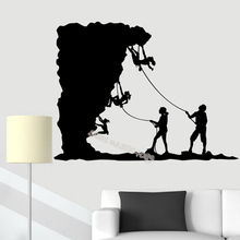 Rock Climbing enthusiast team Wall Sticker Extreme sport Mountain Rope Vinyl living room Children's teens bedroom Mural EB312 2024 - buy cheap