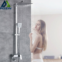 Luxury 12 inch Rainfall Shower Faucet Set Single Handle Bath Shower Mixer Swivel Spout Stainless Steel Rainfall Head Shower Tap 2024 - buy cheap