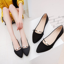 Women Flats Solid Suede Pearl Casual Loafers Fashion Female Classic Fabric Pointed Toe Single Shoes Ballet Slip On Shoes Ladies 2024 - buy cheap