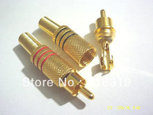 200 pcs Gold Plated RCA Plug Audio Male Connector W Metal Spring 100pcs Black + 100pcs red 2024 - buy cheap