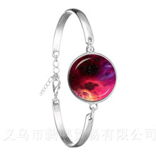 2018 Multi Color Handmade Natural Nebula Galaxy Space Glass Cabochon Braided Chain Bracelets Punk Jewelry Gift Men Women 2024 - buy cheap