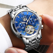 LIGE New Men Watches Top Brand Luxury Automatic Mechanical Watch Men Waterproof Full Steel Business WristWatch Relogio Masculino 2024 - buy cheap