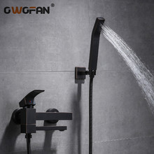 Modern Bathroom Shower Faucet Set Brass Hot and Cold Bathtub Faucet Wall Mounted Shower Mixer Tap Black Waterfall Bath ShowerM80 2024 - buy cheap
