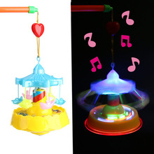 Música giroscópio laser cor flash led luz merry-go-round girando crianças brinquedo moda coroa giroscópio crianças presente 2024 - compre barato