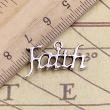 30pcs Charms Faith 24x11mm Tibetan Pendants Antique Jewelry Making DIY Handmade Craft For Bracelet Necklace 2024 - buy cheap