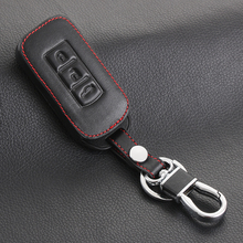 Автомобильный брелок кожаный чехол для ключей для Mitsubishi Outlander Lancer 10 Pajero Sport ASX RVR L200 3 кнопки Smart Key 2024 - купить недорого
