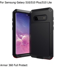 Броня 360 полная защита металлический алюминий для Samsung Galaxy S10 S10 Plus Coque S10 Lite чехол силиконовый чехол для телефона противоударный 2024 - купить недорого